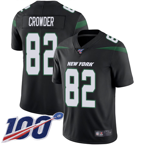 New York Jets Limited Black Men Jamison Crowder Alternate Jersey NFL Football #82 100th Season Vapor Untouchable->new york jets->NFL Jersey